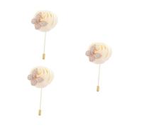 FOMIYES 3pcs Elegant Mens Wedding Boutonniere Rose and Butterfly Rhinestone Brooch Stylish Groom and Groomsmen Lapel Pin Classic Prom Flower Accessory for Suit Decoration and Ceremony