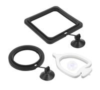 FOMIYES 3pcs Floating Fish Feeder Rings Set - Black, Black Square, and Drift Feeding Circles - Wear-resistant Plastic Aquarium Feeding Accessories for Fish and Turtle Tanks