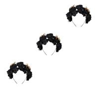 FOMIYES 3pcs Halloween Fabric Rose Hair Hoop with Spider Decoration Comfortable and Headband for Womens Costume Parties Creative Gothic Floral Headdress for Halloween Cosplay