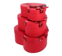 FOMIYES 3pcs Heart-Shaped Boxes Set with Lids, Red Candy and Treat Storage Boxes for Valentine’S Day, Birthday Presents, and Romantic Packaging