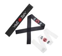 FOMIYES 3pcs Japanese Hachimaki Headbands Samurai Style Ninja Hairbands for Adults Traditional Black and White Design for Karate Kitchen Cosplay and Costume Parties