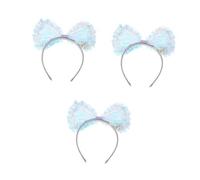 FOMIYES 3pcs LED Glow the Dark Bow Hairband for Luminous Bowknot Headpiece with Extended Battery Life Operation for Parties Festivals School Celebrations and Holidays