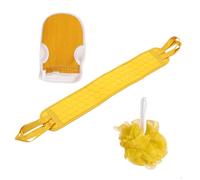 FOMIYES 3pcs Long Back Pulling Bath Towel Kit for Women Thick Exfoliating Scrubber with Extended Straps for Shower Cleaning Muscle Relaxation and Skin Circulation