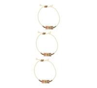 FOMIYES 3pcs Mahjong Stretchy Bracelet Braided Wrist Rope Feng Shui Lucky Jewelry for Men and Women Durable Color Retaining Gold Thread Design Enhancing Personal Fortune and Style