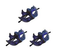 FOMIYES 3pcs Men Half Face Glitter Patterned Eye Mask Hand Painted for Halloween Masquerade Balls Themed Parties and Carnival Decoration