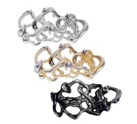 FOMIYES 3pcs Metal Claw Hair Clips for Women Thick Long Hair Secure Hold Ponytail Styling Tools with Gold Silver Black Colors