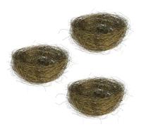 FOMIYES 3pcs Mini Artificial Bird Nests Made of Coffee Linen Thread for Easter Eggs and Small Size Items Lightweight Easter Decor for Hotel and Cinema Decorations Random Color
