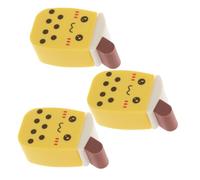 FOMIYES 3pcs Multi-functional Makeup Puff Water-activated Expansion Soft Material Cute Milk Tea Cup Design for Foundation and Concealer Application Dry Wet Use Yellow