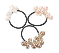 FOMIYES 3pcs Pearl Hair Ropes High Elasticity Decorative Hair Bands for Women Ponytail Holders with Elegant Pearls in White Pink for Hairstyles Special Events