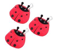 FOMIYES 3pcs Plush Ladybug Coin Bag Small Zippered Wallets for Portable Key Storage Change Purse Adorable Lightweight Design for Daily Use