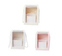 FOMIYES 3pcs Portable Clear Flower Gift Boxes Large Transparent Square PVC Packaging with Handle for Wedding Bouquets Party Favors and Storage