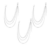 FOMIYES 3pcs Punk Pants Chains for Men and Women with Silver Metal Material, Secure Lobster Clasps and Star Pendant Decorations, for Festivals and Night Parties