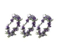 FOMIYES 3pcs Purple Lavender Floral Crown Headband Romantic Wedding Hair Accessories Bridal Flower Wreath for Women Beach Vacation Photo Props
