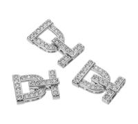 FOMIYES 3pcs Rhinestone D Buckle Necklace Buckle Connector Clasp for Jewelry Making DIY, Silver Alloy Bracelet Clasps and Closures, Suitable for Friendship Bracelets and Layered Necklaces