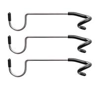 FOMIYES 3pcs S Shape Camping Light Hooks Multi-functional Lightweight Tent Lamp Pole Hooks Made of Steel and Rubber for Outdoor Barbecue and Fishing