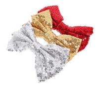 FOMIYES 3pcs Sequin Hair Clips for Sparkly Bowknot Barrettes for Performance Prom Durable Decorative Headdress Red Gold Silver Hair Accessories for Little