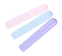 FOMIYES 3pcs Silicone Lip Brush with Cover Skin-friendly Reusable Lip Concealer Applicator for Balm Gloss and Makeup Blending Portable Round Head Design in Pink Purple and Blue