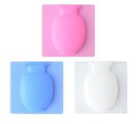 FOMIYES 3pcs Silicone Suction Cup Wall Mounted Flower Holders for Bathroom and Refrigerator, Soft Hanging Vases in Blue, Pink, and White for Indoor Plant Storage and Wall Decoration