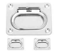 FOMIYES 3Pcs Stainless Steel Flush Lift Ring Handles Spring Mechanism for Marine Boat Deck Hatch, Hatch Access Hardware