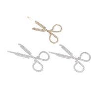 FOMIYES 3pcs Stylish Creative Female Hairpin Scissors Set with Silver and Gold Metallic Finish for Women and Girls Decorative Hair Accessories