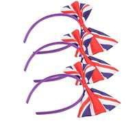 FOMIYES 3pcs Union Jack Festival Hair Bow Headband Sequin British Party Decorations Clip Large Bowknot Hair Accessories for Ladies