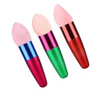 FOMIYES 3pcs Wet and Dry Cosmetic Sponge Brush for Foundation and Powder Application Reusable Makeup Puff Trio with Angled Water Drop Shape Soft Skin Friendly Material for Random Color