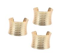 FOMIYES 3pcs Wide Open Cuff Bangle Bracelet for Men and Women Bold Textured Stripes Wrap Around Design Lightweight Iron Material Easy Wear Chunky Wire Bracelet for Stylish Wrist Accents