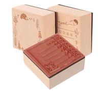 FOMIYES 3Pcs Wooden Scrapbook Stamps Set Delicate DIY Message Frames, Small Vintage Pattern for Handcrafted Scrapbooking Decor and Memo Crafting in Forest and Garden Themes