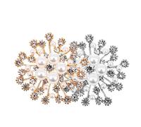 FOMIYES 3sets Pearl Rhinestone Snowflake Brooches for Women Elegant Christmas Decoration Stylish Floral Design Durable Accessories for Clothing and Coats 2pcs*3