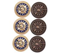 FOMIYES 3sets Vintage Brooches Round Circle Badge Chic Retro Accessories for Clothing Decoration Durable for Weddings Events 2pcs*3