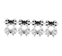 FOMIYES 4 Pairs Elegant Rhinestone Bow Shoe Clips for Weddings Bridal Accessories Reusable High Heel Charms for Engagements Birthdays and Special Occasions