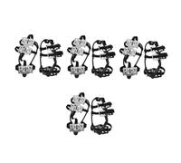 FOMIYES 4 Pairs Tooth Tpe Crampons Ice Cleats for Shoes and Boots Durable Skid Gripper Spikes for Snow Ice Mud Easy Elastic Attachment for Winter Hiking Climbing Fishing Outdoor Traction