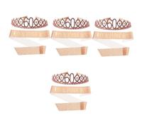 FOMIYES 4 Sets 60 60th Birthday Party Supplies Female Decorative Crowns Sashes Birthday Set