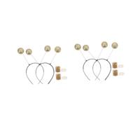 FOMIYES 4 Sets Golden Martian Antennas Headband Lightweight Costume Accessories for Women Party Glitter Ball Boppers for Masquerade and Stage Celebration