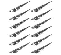 FOMIYES 40pcs Hollow-out Metal Fingertip Claws with Black Iron Nail Rings for Women and Halloween and Carnival Party Costume Accessory Ancient Queen Cosplay Nail Tips
