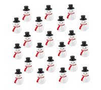 FOMIYES 40pcs Mini Resin Christmas Snowman Figurines with Black Top Hat, Micro Landscape Xmas Decorations for Dollhouse, Holiday Crafts and Party Cake Toppers