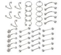 FOMIYES 40pcs Stainless Steel Lip and Ear Studs Lightweight Piercing Jewelry for Nose and Belly Creative Design for Parties and Street Photography Comfortable Unisex Accessories