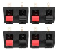 FOMIYES 4pcs 2-pin Speaker Wire Connector Clips for Stage Audio Systems, Compression Wiring Clips Made of Plastic and Metal, Easy to Install Terminal Supplies for DIY Audio Projects