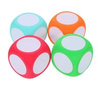 FOMIYES 4pcs 6cm Writable Foam Dice for Classroom Math Activities, Erasable Dry Erase Number Cubes Educational Game Pieces in Red, Orange, Blue, Green