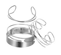 FOMIYES 4pcs Adjustable Sculptural Armband for Women Minimalist Open Cuff Upper Arm Bracelets with Smooth Polished Alloy Finish Comfortable and Tarnish Resistant Geometry Bangles