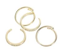 FOMIYES 4pcs Adjustable Toe Rings for Women Set Boho Rhinestone Open Foot Jewelry Lightweight Summer Beachwear Stretchable Rings with Smooth Polished Finish