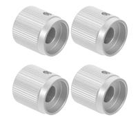 FOMIYES 4pcs Aluminum Flat Top Potentiometer Volume Control Knobs for Electric Bass Guitar, 0.6x0.55 Inch Metal Replacement Guitar Knobs, Silver, Suitable for Home Studio and Instrument