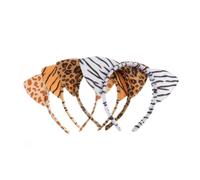 FOMIYES 4pcs Animal Ear Hair Hoops Leopard Tiger Zebra Giraffe Patterns Cosplay Headbands Comfortable Cloth Material Lightweight for Halloween Party Dress-up