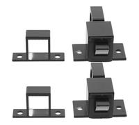 FOMIYES 4pcs Automatic Spring Door Latches for Swinging Doors - Black Aluminum Alloy Self-Closing Cabinet and Window Locks with Finger Rebound, Security Bolt Set for Home and Office