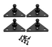 FOMIYES 4pcs Ball Stud Mounting Bracket for Gas Struts - Heavy Duty Metal Lift Support Shock Brackets with 12 Screws for Spring Hood Struts Hardware, Black