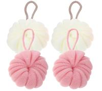 FOMIYES 4pcs Bath Shower Loofah Soft Exfoliating Body Scrubber for Household Use Pe Material Mesh Puff with Supple Texture for Gentle Skin Cleansing in Bathroom