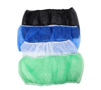 FOMIYES 4pcs Bird Cage Cover Mesh Net with Elastic Band, Large Adjustable Seed Guard Netting for Parakeet, Parrot, Cockatiel, Budgie Cages Xl Height 35cm Circumference 150-200cm, Black