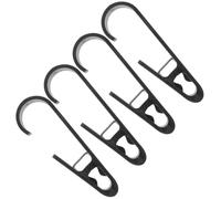 FOMIYES 4pcs Black Multi-Functional Plastic Clothes Clamps with Hooks for Bathroom, Wardrobe and Outdoor Drying, Utility Hanging Clips Suitable for Towels, Underwear, Socks, Curtains