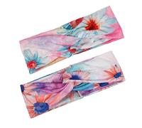 FOMIYES 4PCS Bohemian Printing Headbands for Women Elastic Knot Hair Wraps Sweat Absorbing Headdresses for Yoga Running Outdoor Sports Random Styles