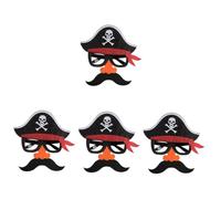 FOMIYES 4pcs Captain Sunglasses Pirate Mask with Beard and Parrot Decor Party Accessory for Halloween and Costume Events Durable Felt and Material Great for Photos and Masquerade Fun